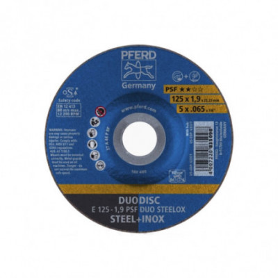 Pjovimo ir šlifavimo diskas PFERD E125-1,9 A46 P PSF DUO Steelox